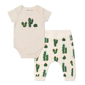 NWT - M + A by Monica and Andy First Moves Bodysuit and Pant Set - Cacti